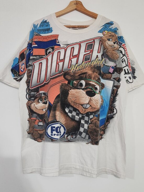 Chase Authentics Other - Vintage Nascar T Shirt Size XL Digger and Friends Fox Sports Racing Cartoon AOP